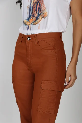 JEANS ECO CUERO CAMEL 4856