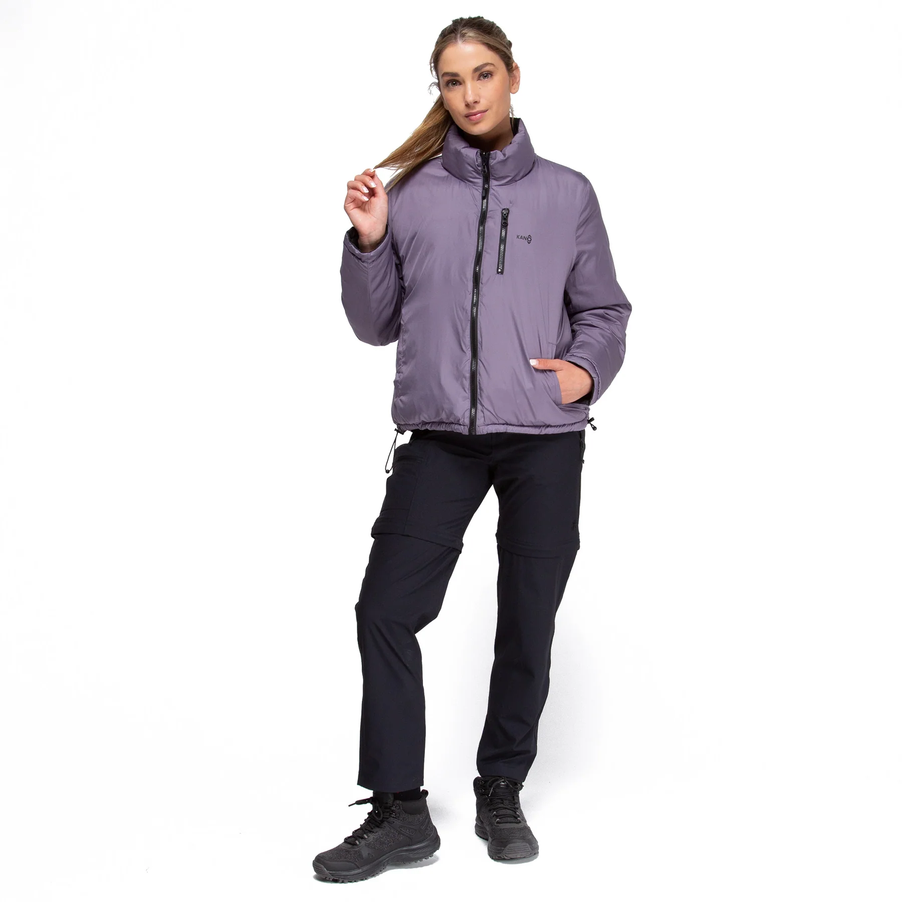 Parka Reversible Alerce Negro Morado 00002