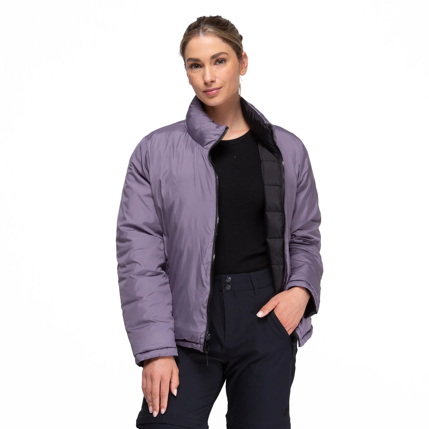 Parka Reversible Alerce Negro morado 03