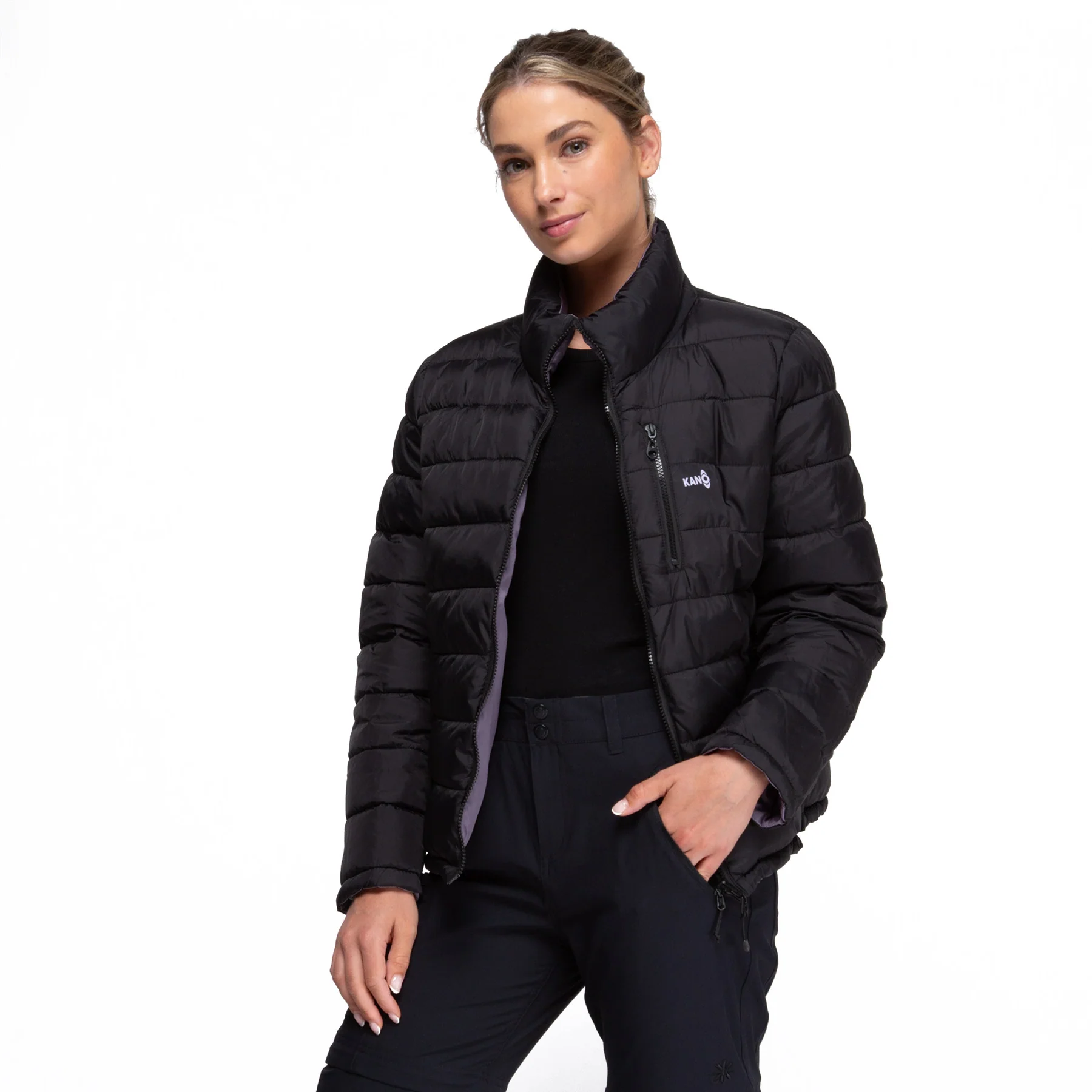Parka Reversible Alerce Negro morado 02