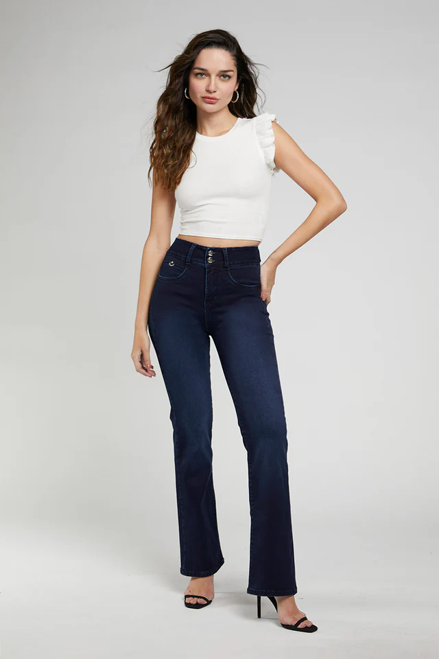 Jeans Tiro Alto Recto Push In Push Up 4871