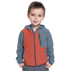 Polar Teen Boy Full Zipper Limarí Gris/ Naranjo