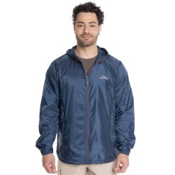 Cortaviento Hombre Empacable Outdoor Caleu Azul