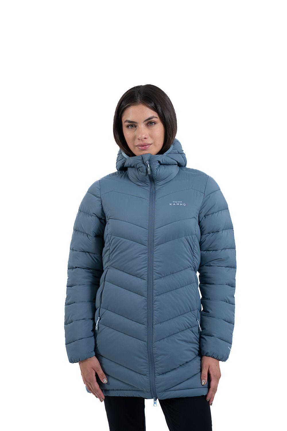Parka Larga Térmica Mujer Cisne Celeste medio inv2026