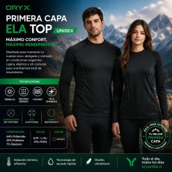 Primera Capa ELA TOP negra Unisex Polera INV2026